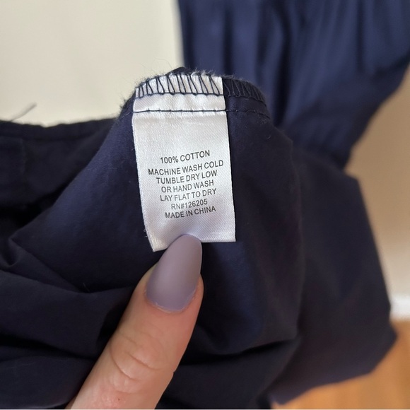 4our Dreamers Navy Blue Tiered Midi Sleeveless Boho Dress Women’s Size XS - Picture 4 of 7